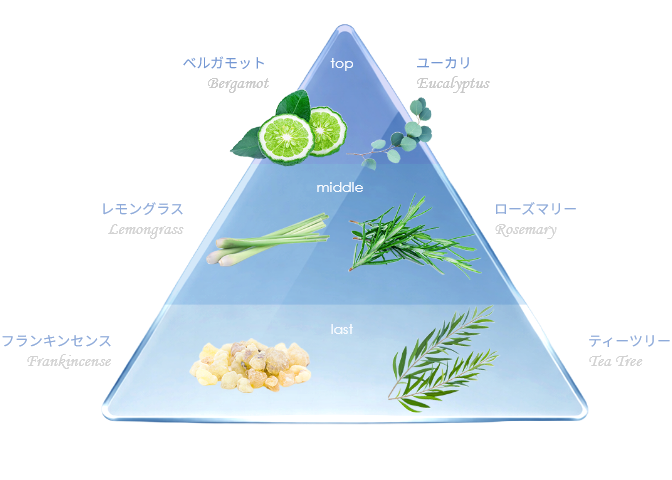 ハーバル精油の⾹りで、⼀⽇の切り替えに